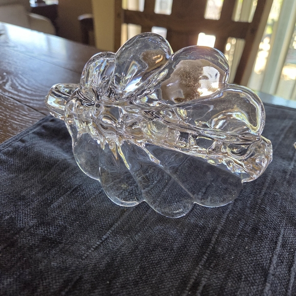 Elegant  "Caprice" Cambridge Glass Cascading Swirl 3 Lite Candle Holder Pair - Picture 7 of 10